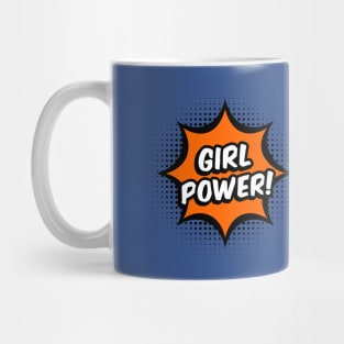 Girl Power! - Orange comic style - L Mug